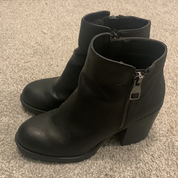 Size 10 Mix No. 6 Desco combat high heel lug sole booties EUC - Picture 2 of 6